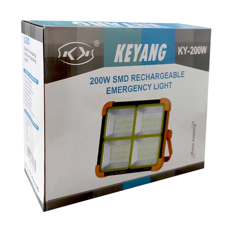 پرژکتور شارژی خورشیدی کیانگ مدل KY-200W ظرفیت ۲۰۰ وات